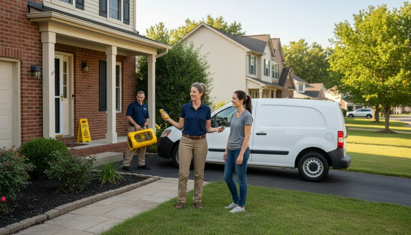 Residential water damage restoration in Athens, IL